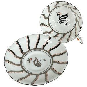 Paragon TeaCup And Saucer Stripe Orange Silver Floral By Appt Double Warrant VTG